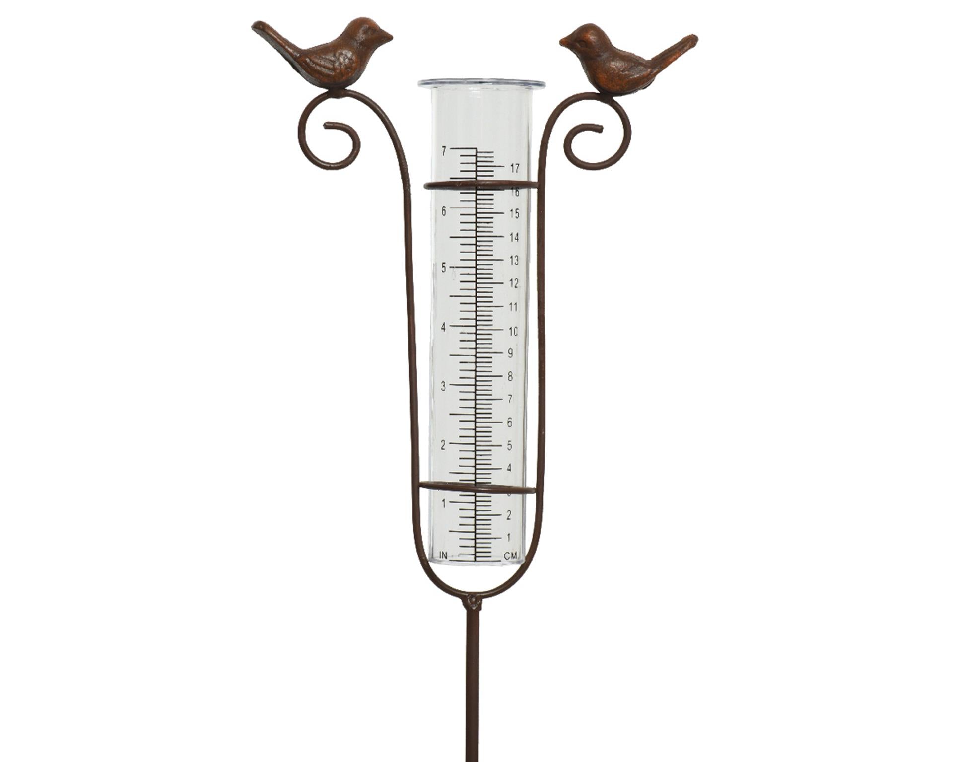 Decoris regenmeter polyresin h115cm met vogels