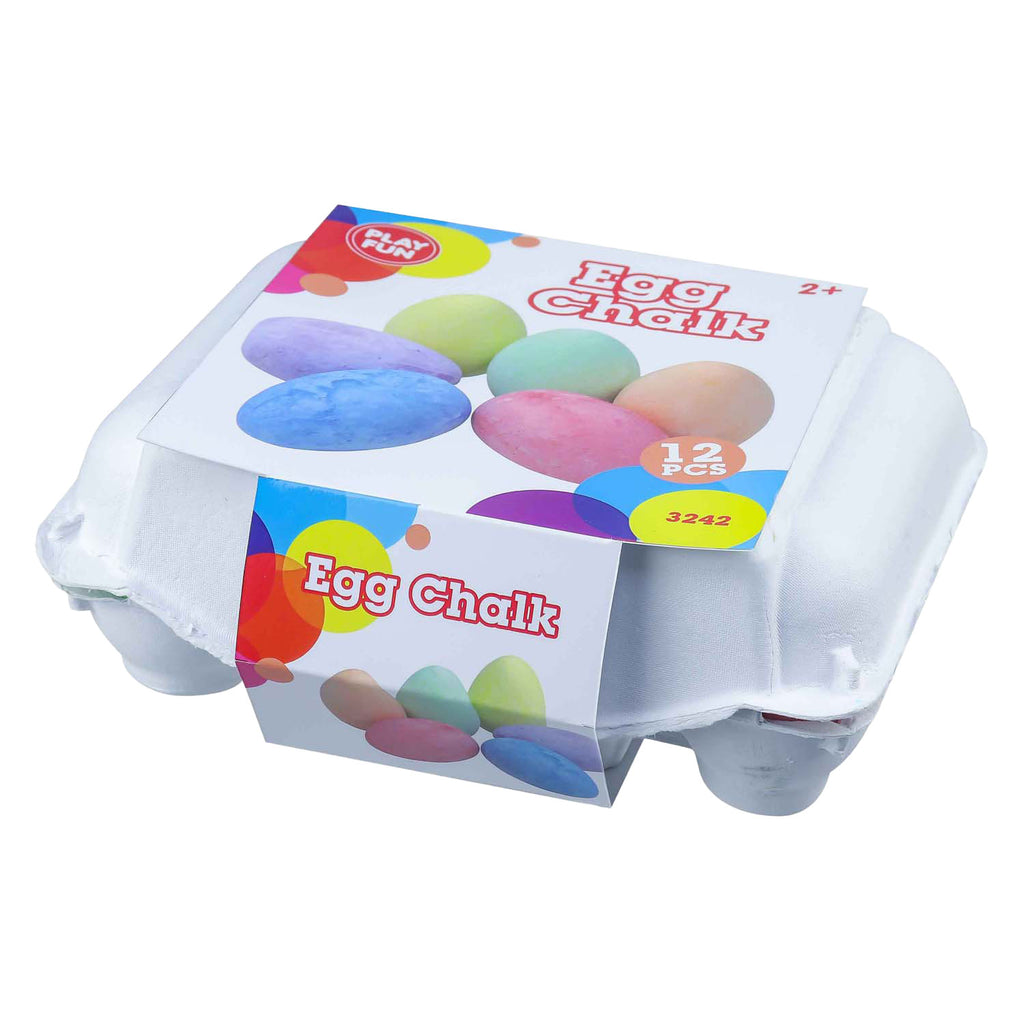 Playfun stoepkrijt eieren, 12dlg.