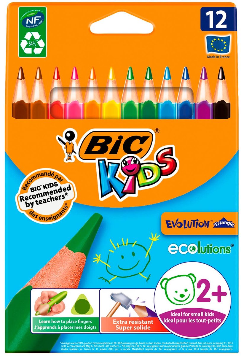 Bic https: www.cchobby.nl -evolution-kleurpotloden-l-14-cm-vulling-5-mm-diverse-kleuren-12-stuk-1-doos