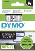 Dymo originele d1 labels | zwarte tekst op doorzichtig label | 24 mm x 7 m | zelfklevende etiketten voor de labelmanager labelprinter | gemaakt in europa