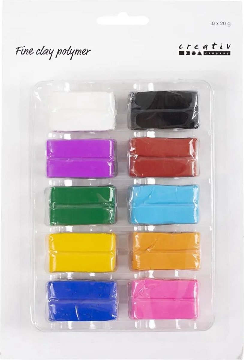 Creativ Company Feine Polymerknete, bunt, 10 x 20 Gramm
