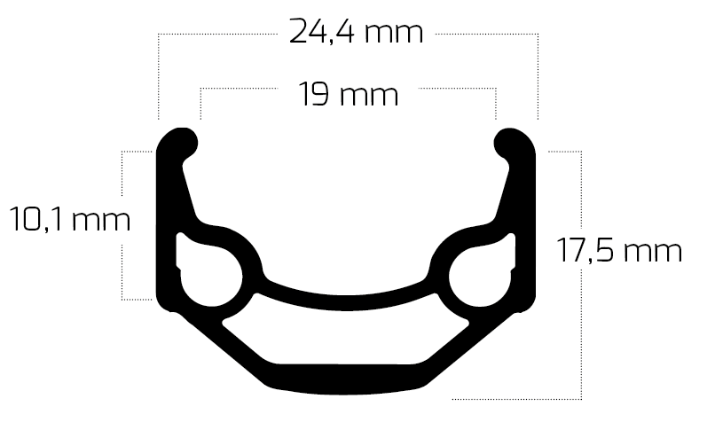 Rim Ryde ZAC 19 28 622 x 19C Aluminium 32-Loch 14G - schwarz