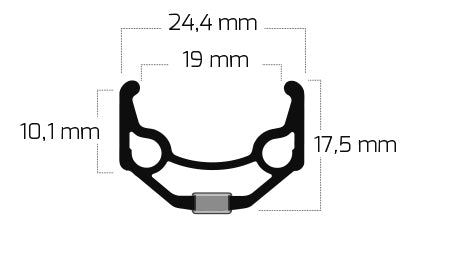 Rim Ryde ZAC 19 28 622*19C Aluminium - 36-Loch 14G - schwarz unpoliert