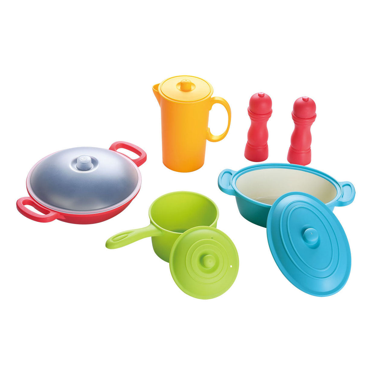 Playgo kunststof pannen en potten keukenspeelset - 10dlg.