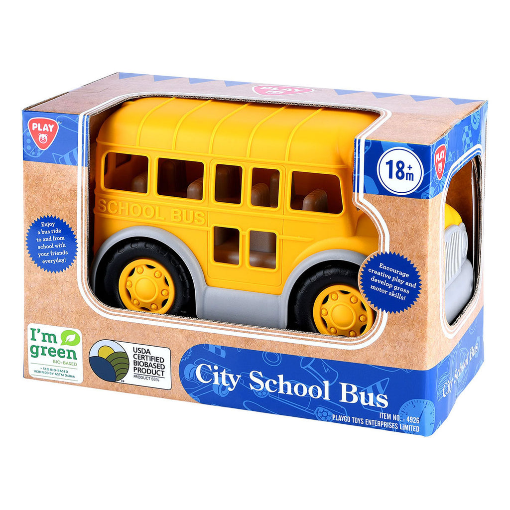 Playgo Schulbus aus Biomasse – 28 cm