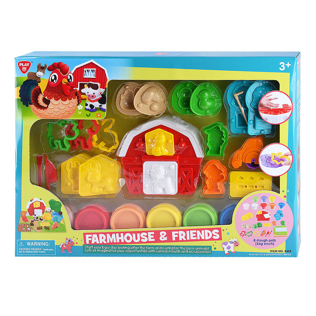 Playgo boerderij en vrienden kleiset - 8 kleipotjes