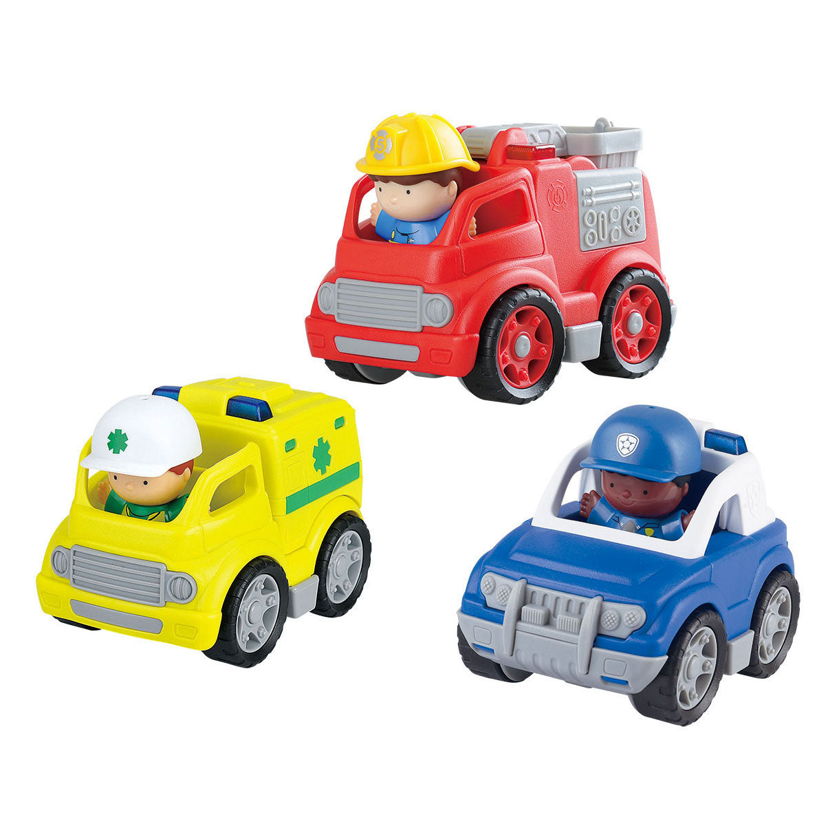 Playgo hulpdienst voertuigen met figuren speelset - 6dlg.