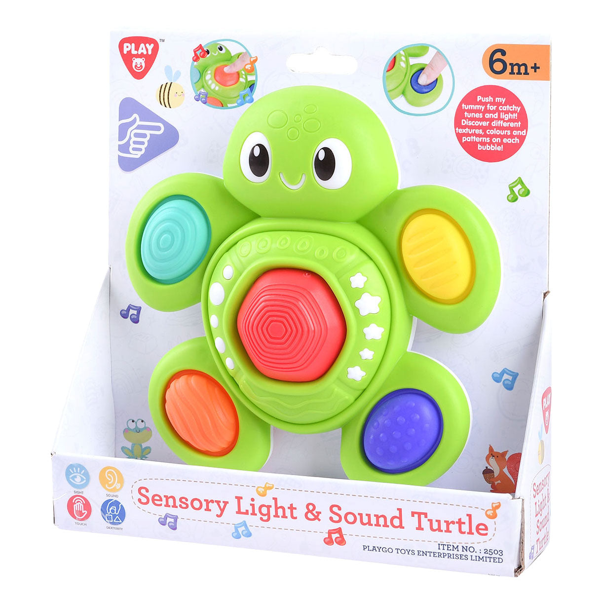 Playgo Baby-Sinnesschildkröte mit Licht und Ton