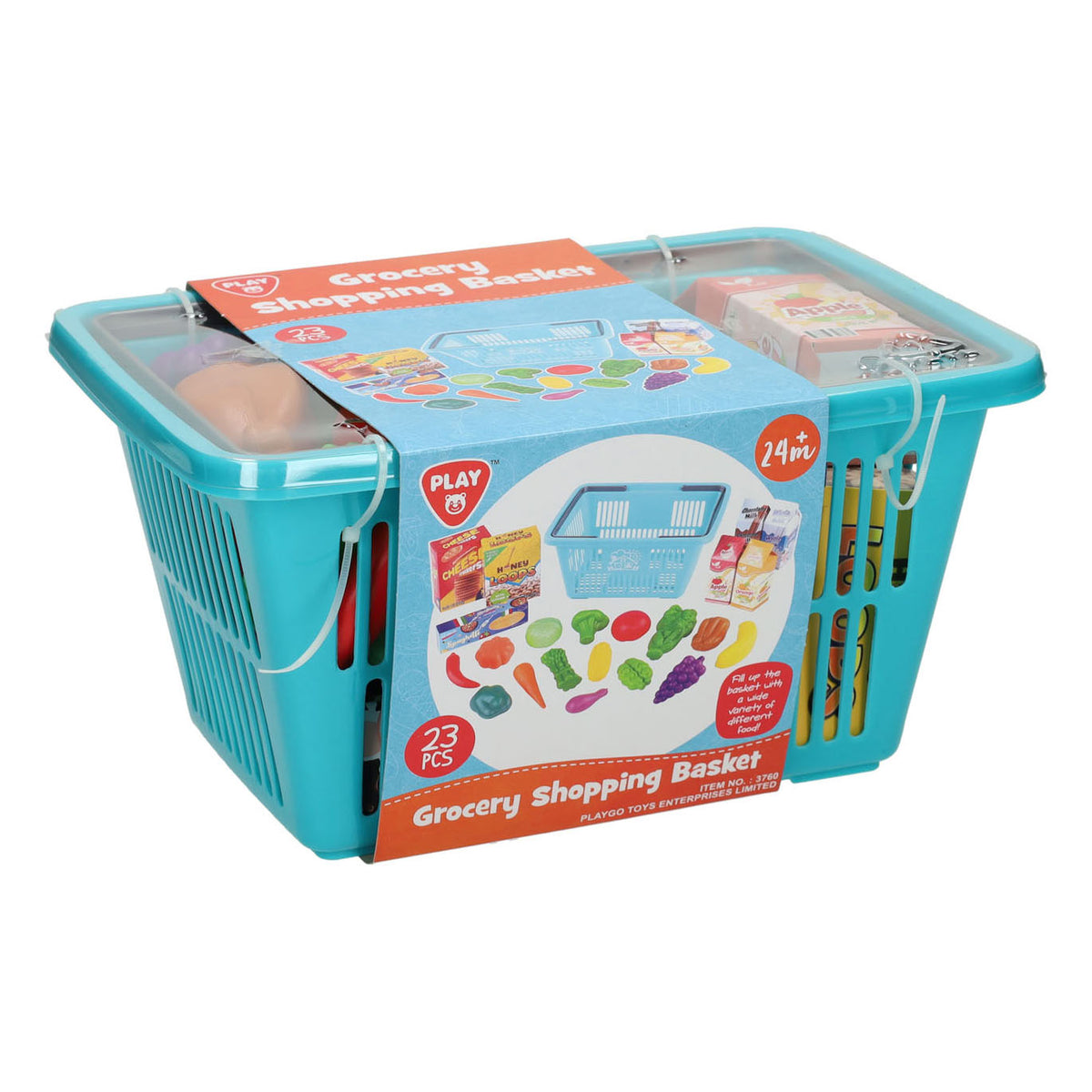 Playgo winkelmandje met boodschappen speelset - 23dlg.