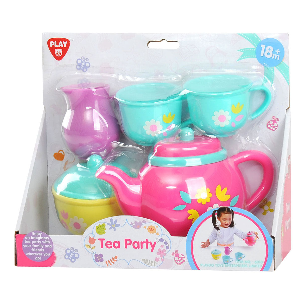 Playgo Teeservice Blumen Spielset - 7-teilig.
