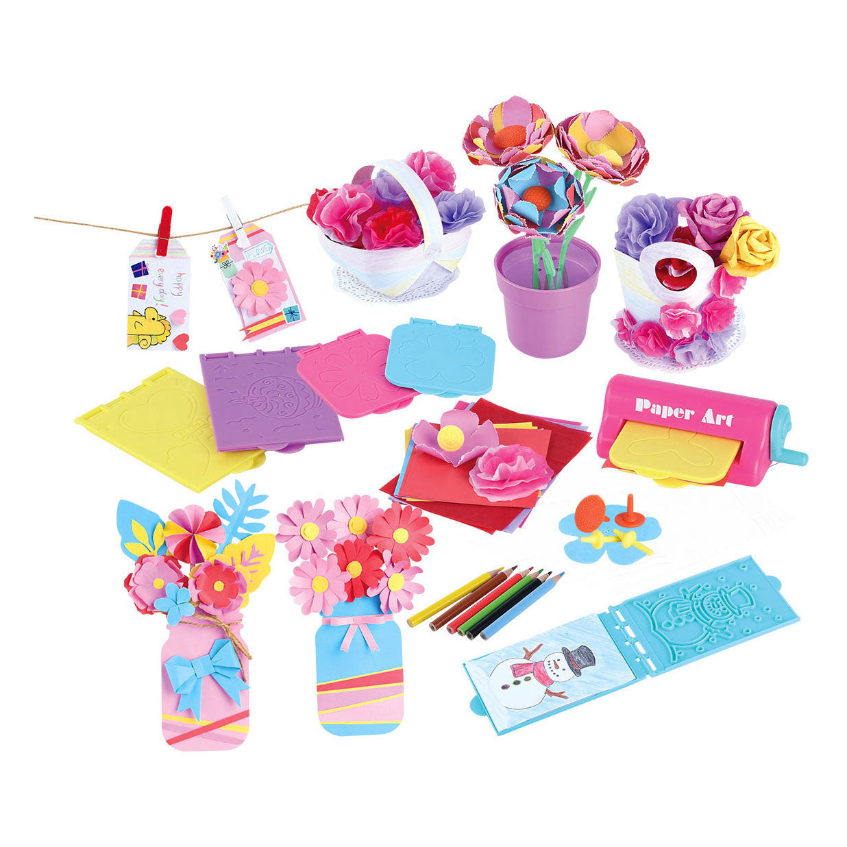 Playgo papier bloemen maken knutselset - 79dlg.