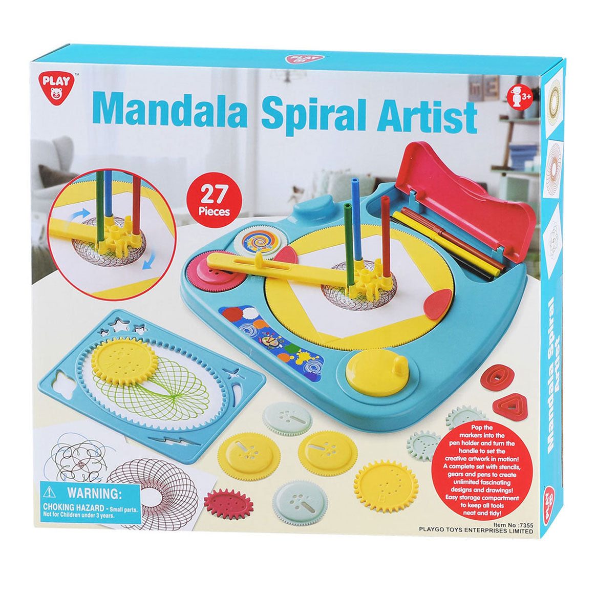 Playgo Mandala Spirograph und Schablonen Zeichenset - 27-teilig.