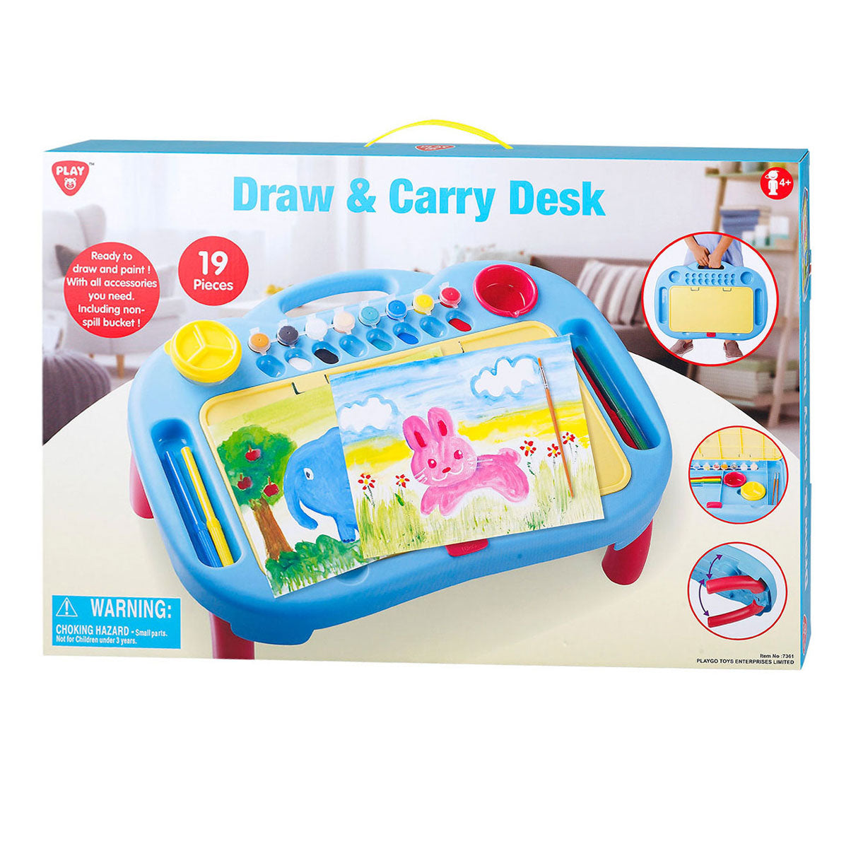 Playgo draagbare tekentafelset - 19dlg.