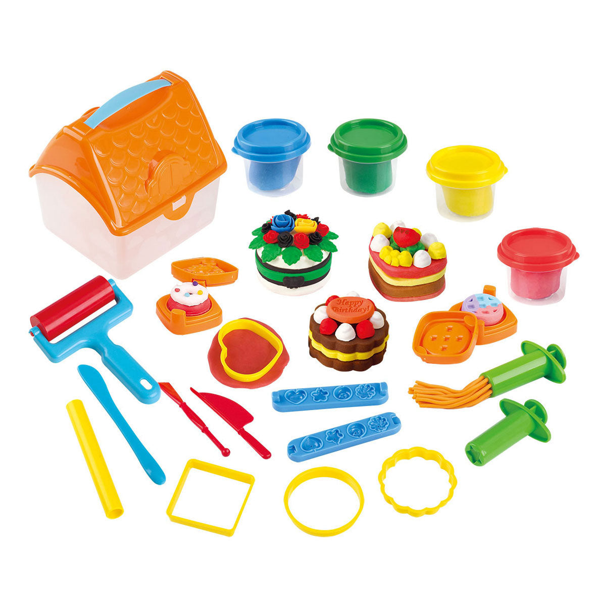 Playgo lekkernijen kleiset in opbergdoos - 4 kleipotjes
