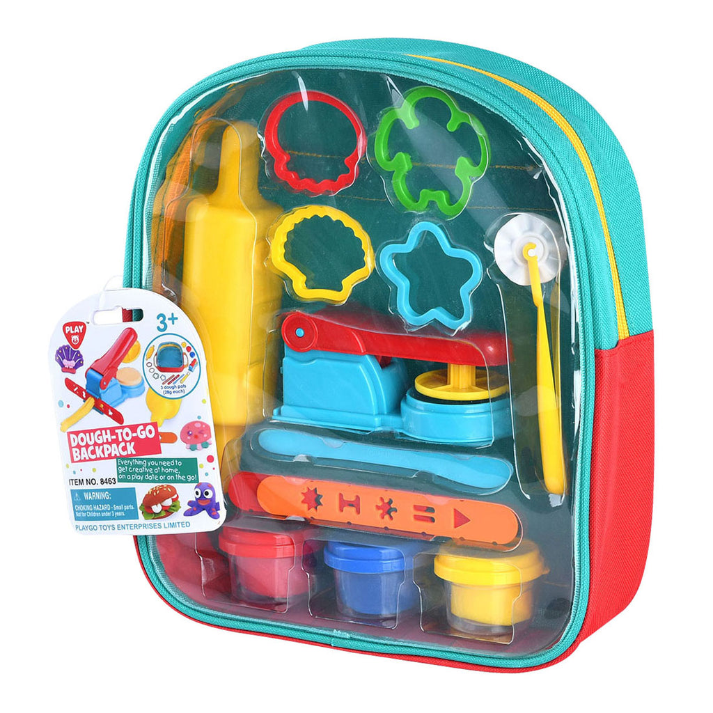 Playgo kleiset in rugzak - 3 kleipotjes