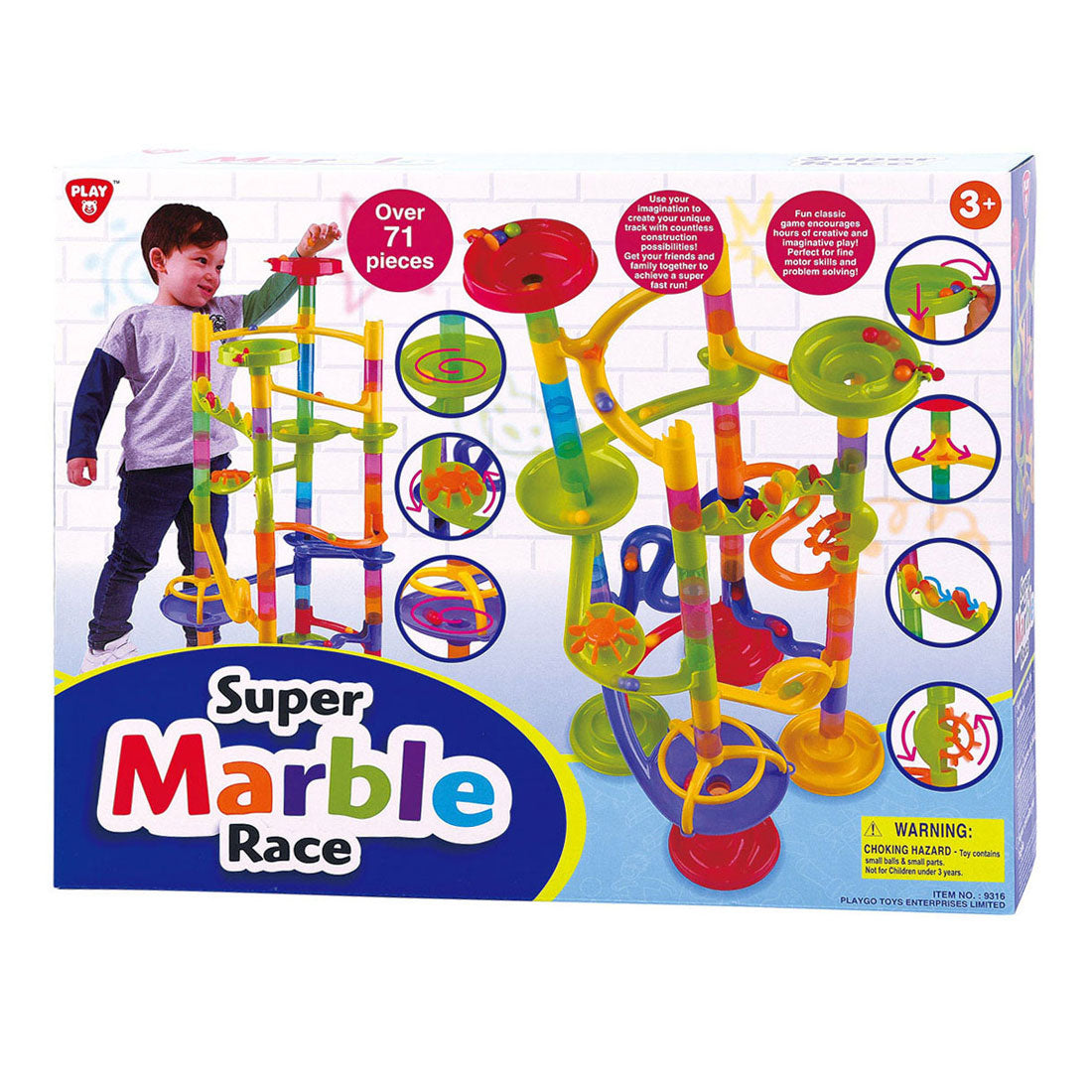 Playgo Spielkugelbahn Super Race, 71-teilig.