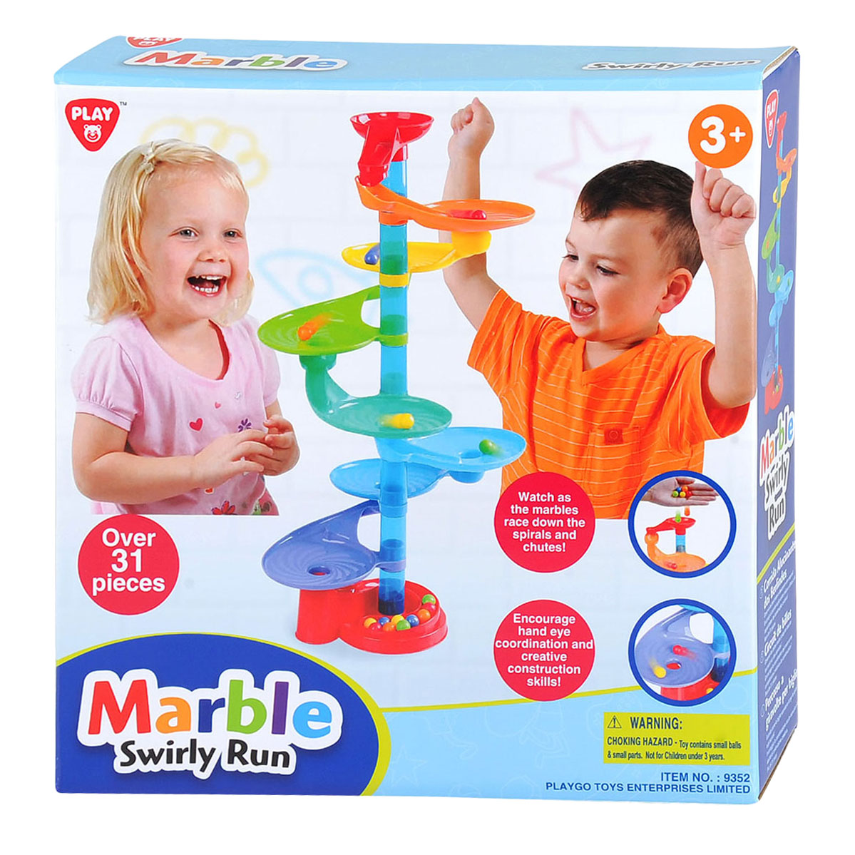 Playgo play knikkerbaan met ronde platformen, 31dlg.