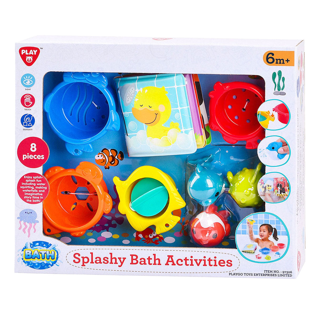 Playgo Spritziges Badespielzeug - 8 Stück.