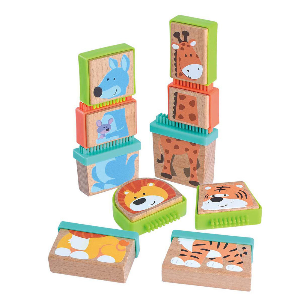 Playgo play houten blokpuzzel dieren, 20dlg.