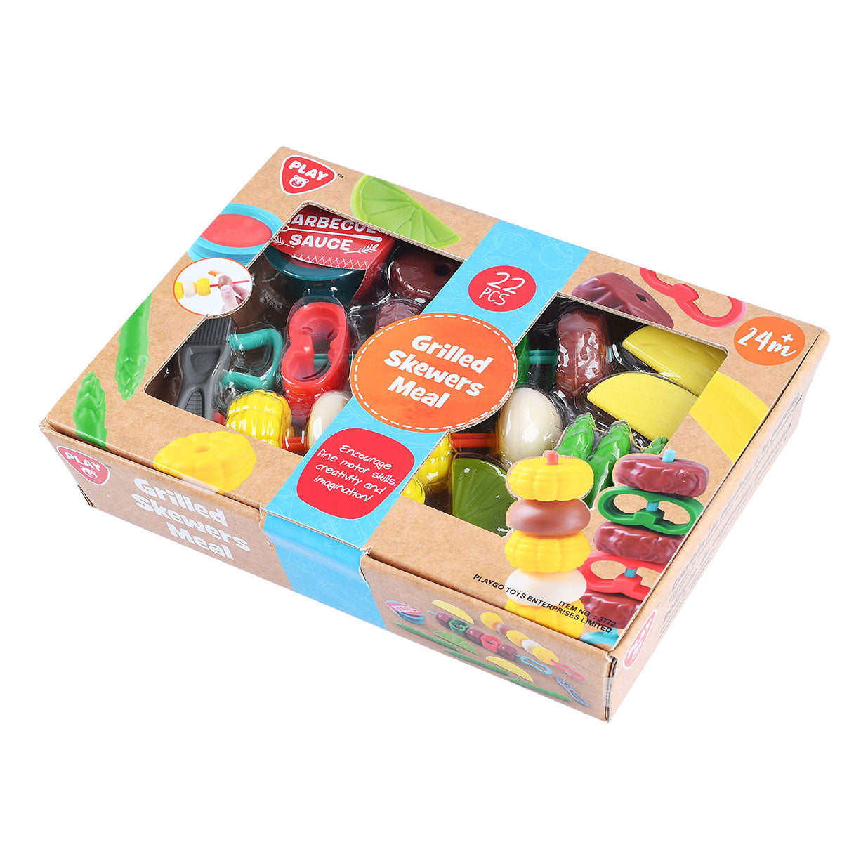 Playgo Spielzeug-Lebensmittel-Grillspieße-Spielset - 22-teilig.