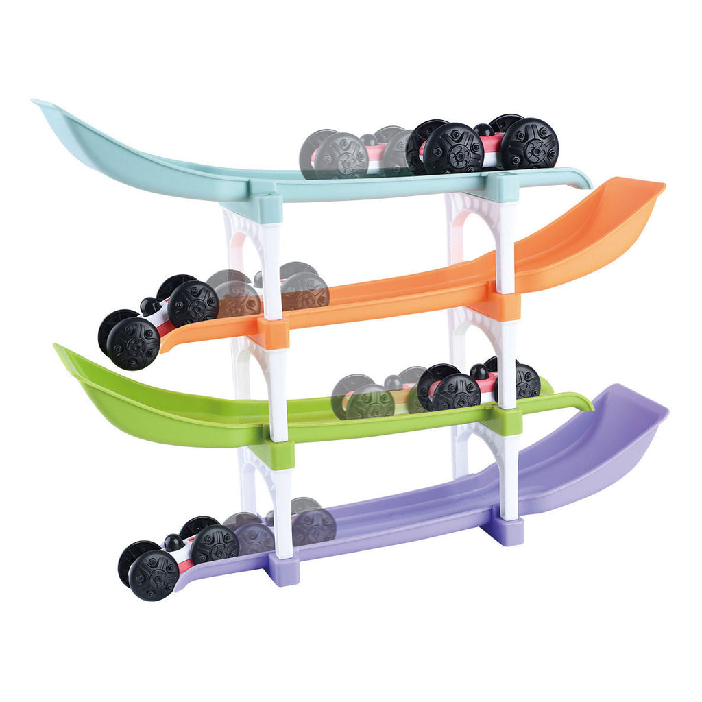 Playgo biobasierte Flip-and-Go-Autorennbahn - 11-teilig.
