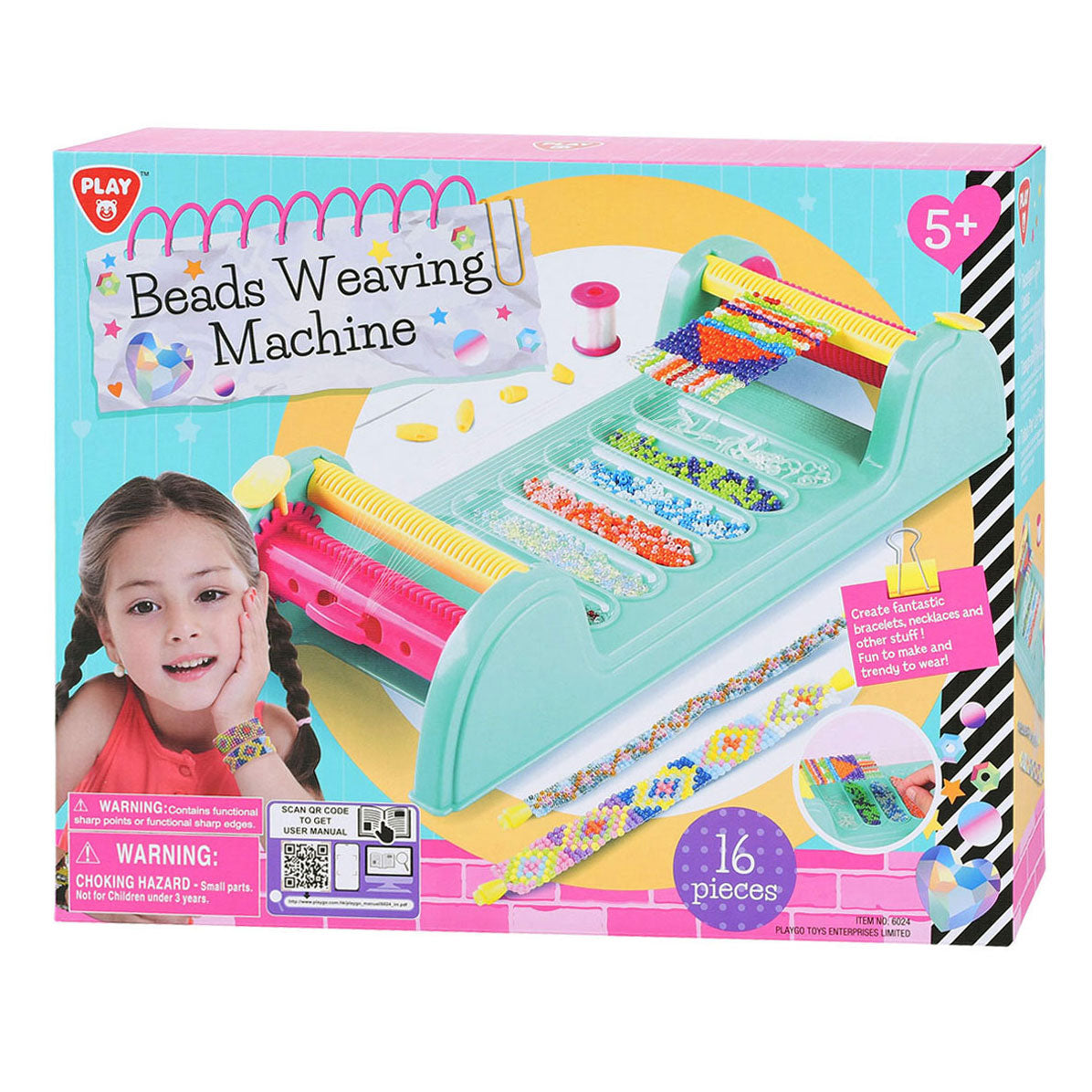 Playgo Armbandwebmaschinen-Set zum Selbermachen - 16-teilig.