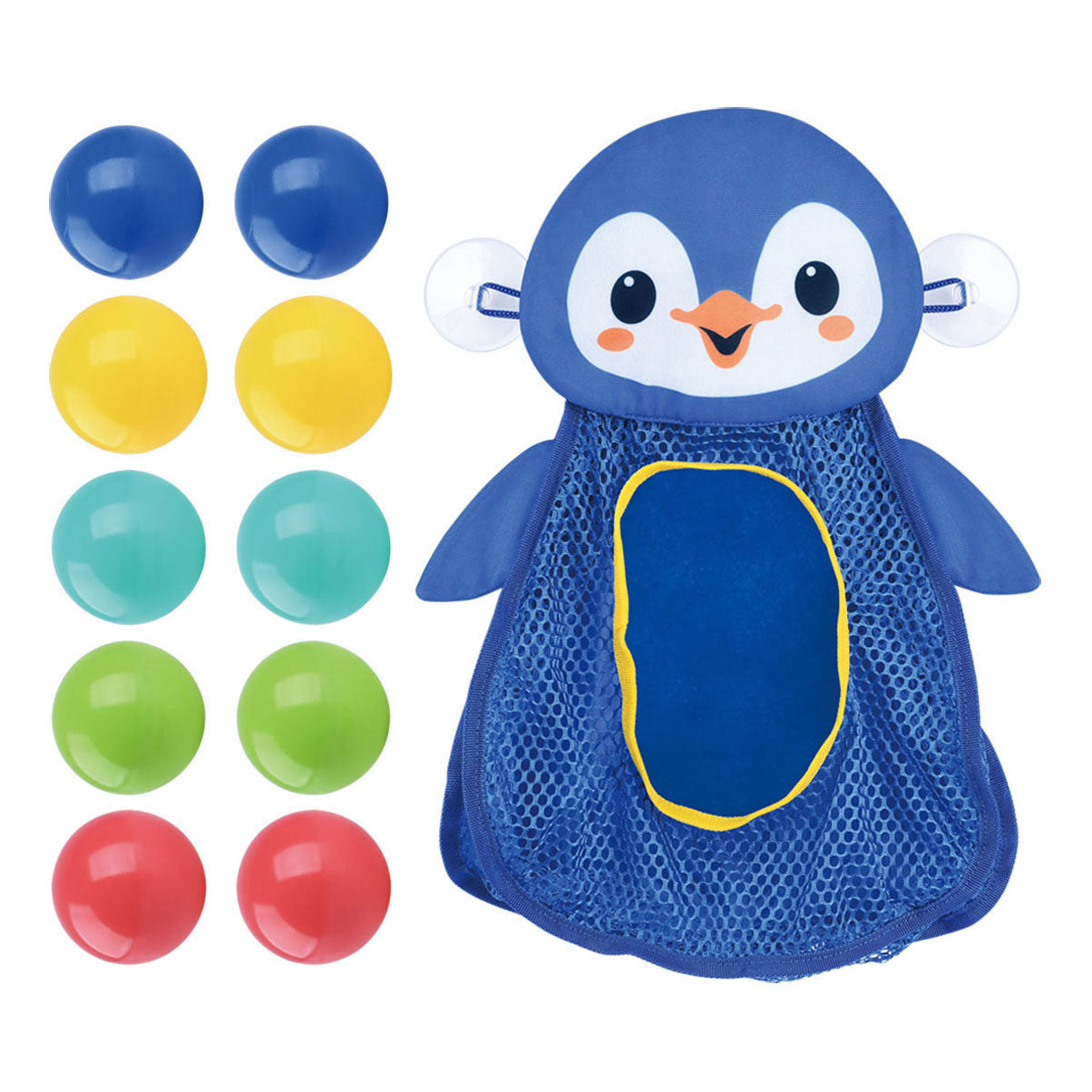 Playgo Badespielzeug-Aufbewahrung Pinguin mit Bällen - 11 cm groß.