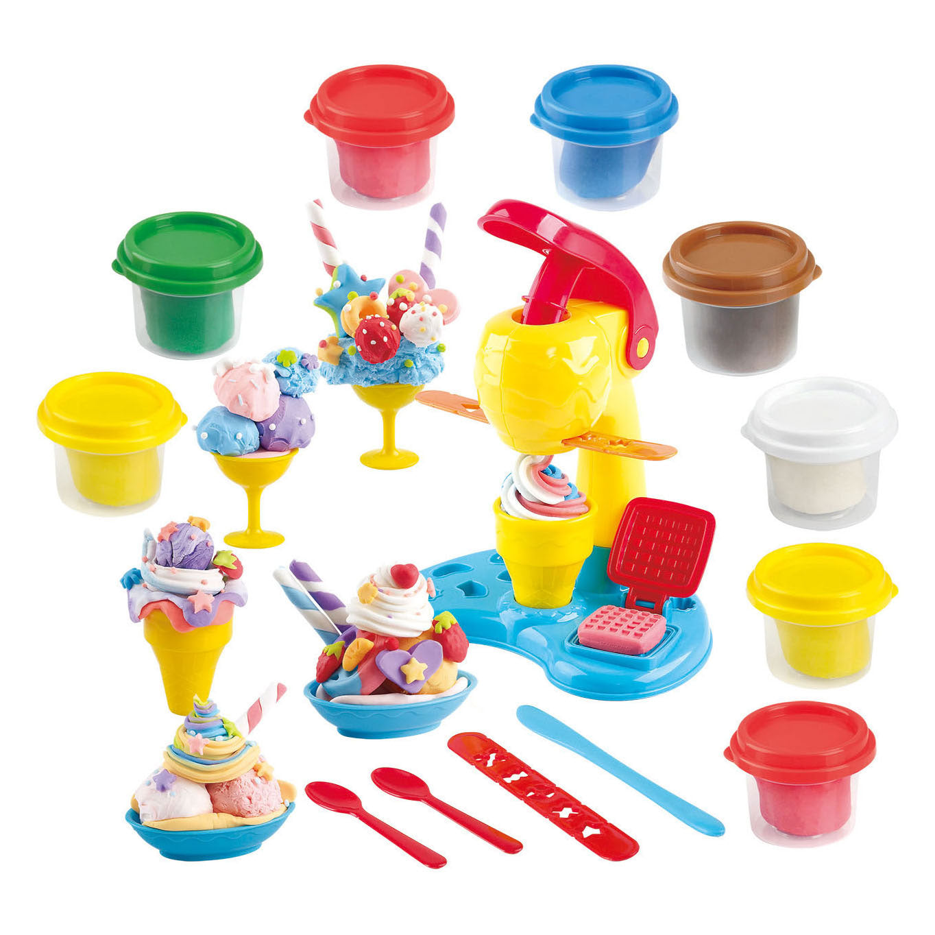 Playgo Eiscreme-Set aus Ton – 4 Tontöpfe