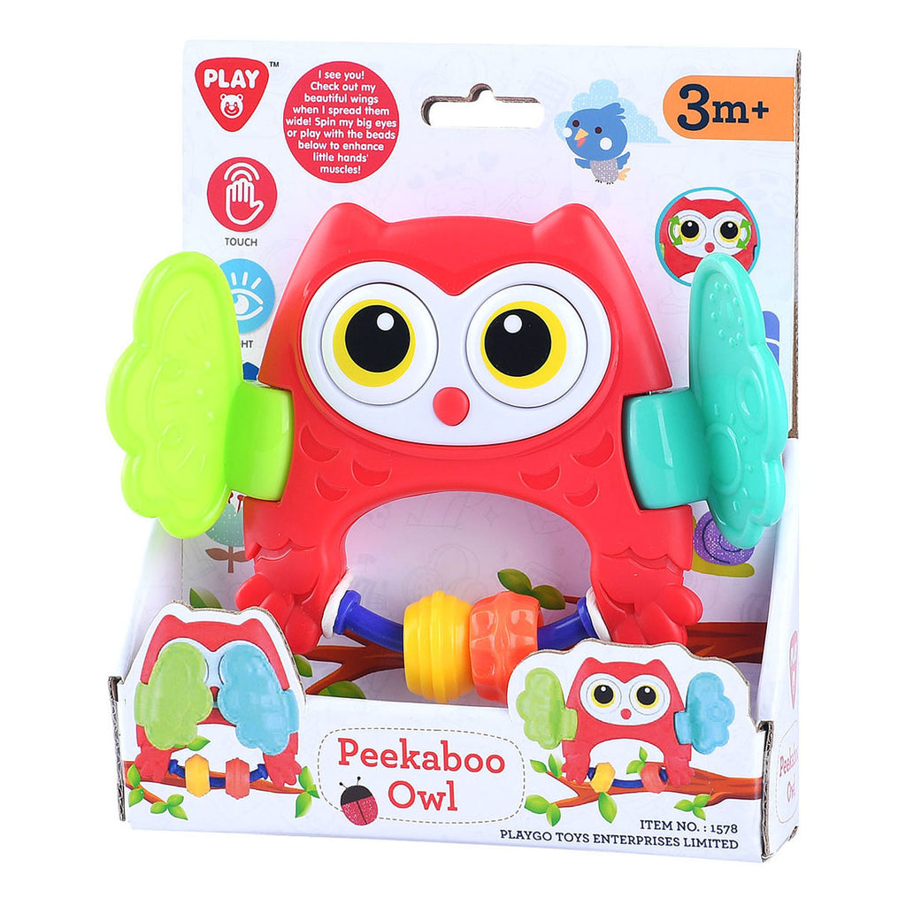 Playgo Peekaboo Eulenrassel rot
