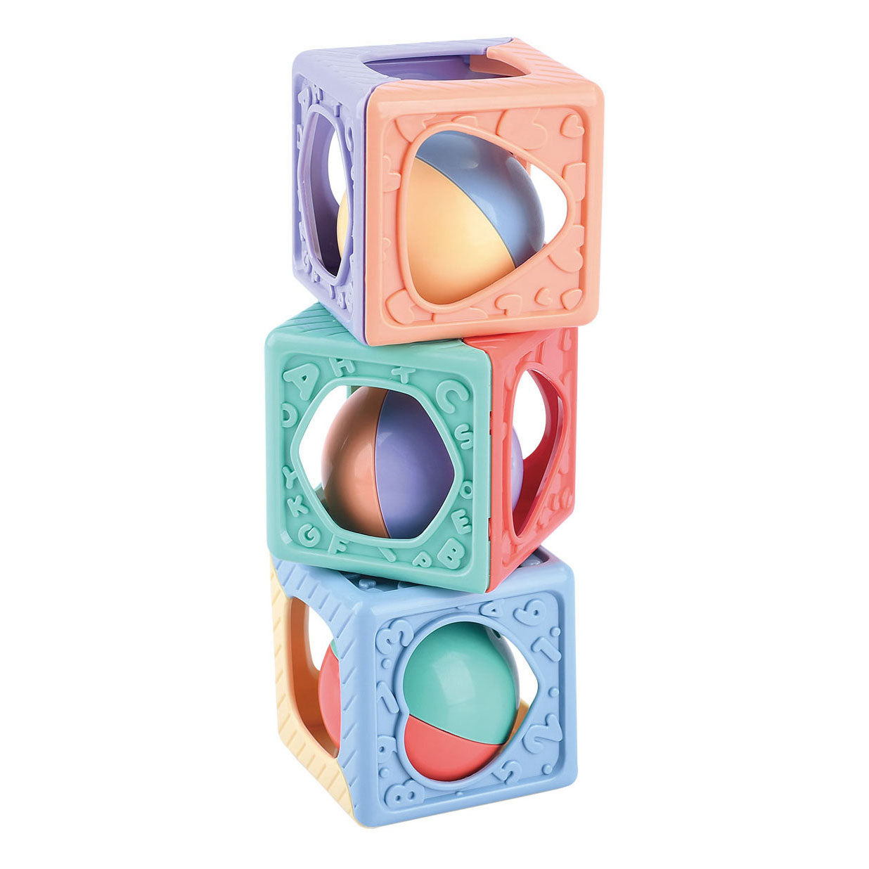 Playgo Stapelbausteine ​​mit Rassel - 3 Stück.