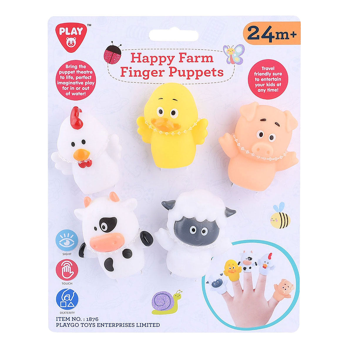 Playgo Bauernhoftier-Fingerpuppen - 5 Stück.