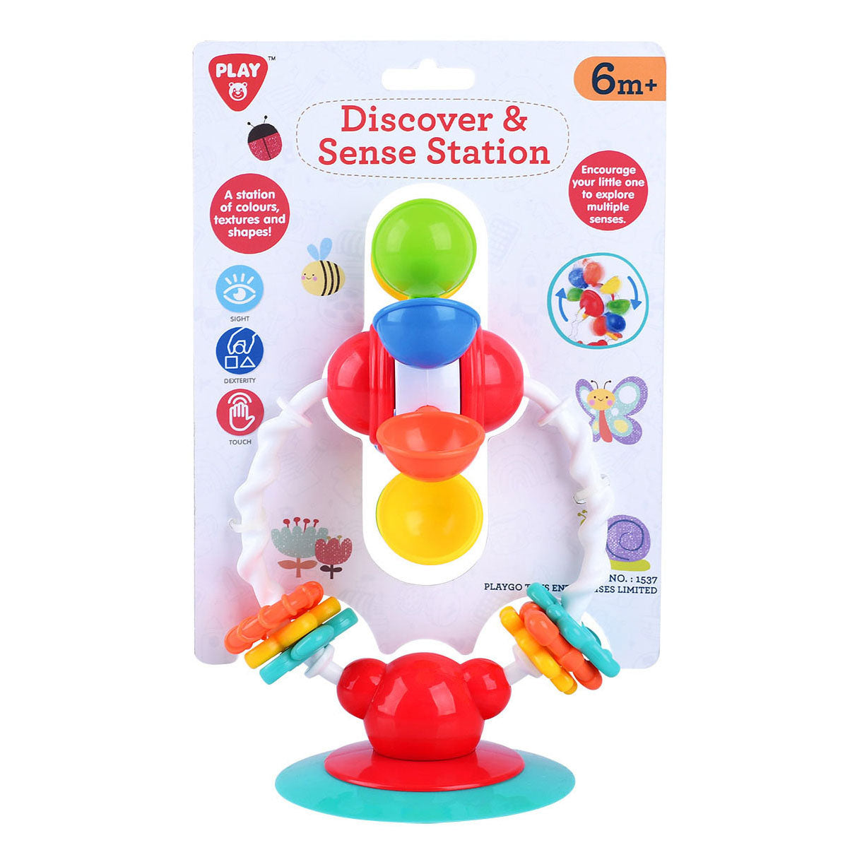 Playgo Babyspielzeug zum Entdecken und Fühlen mit Saugnapf