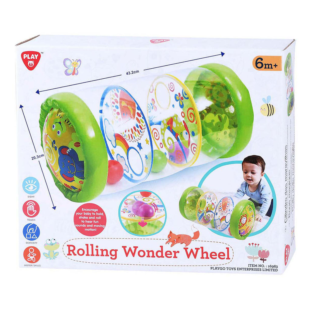 Playgo rollend wonderwiel met ballen opblaasbaar - 43cm