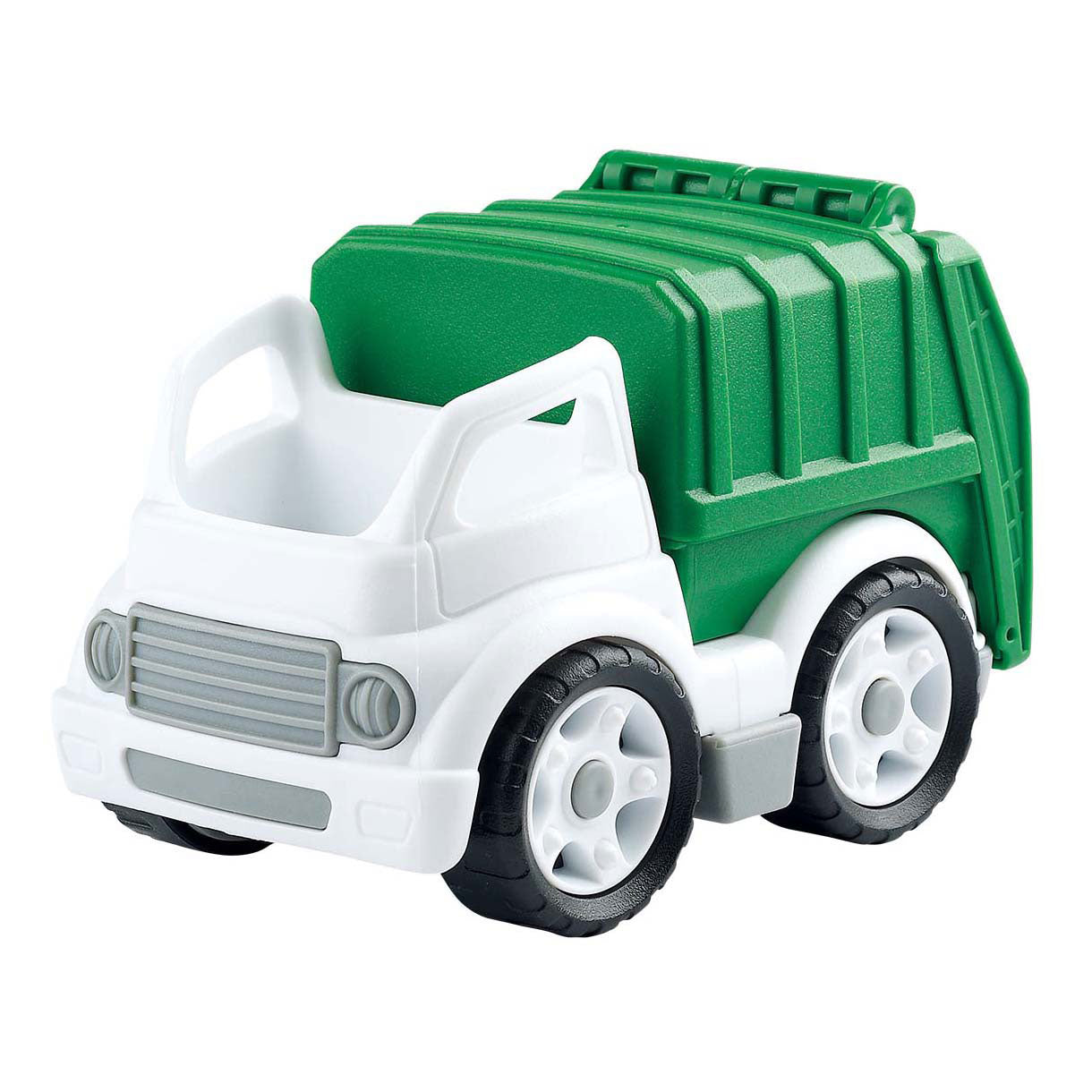 Playgo Müllwagen aus Bio-Materialien, weiß-grün – 15 cm