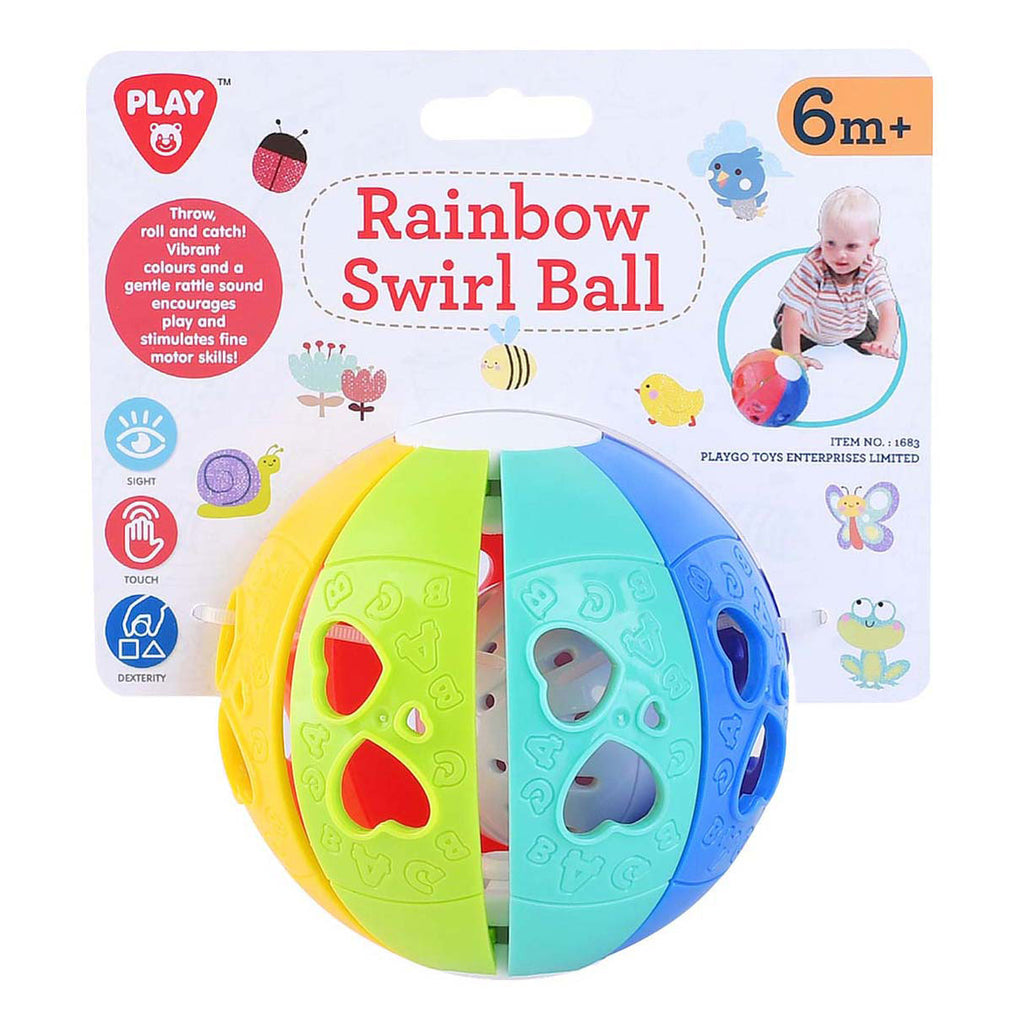 Playgo Regenbogenwirbelball mit Rasselgeräusch