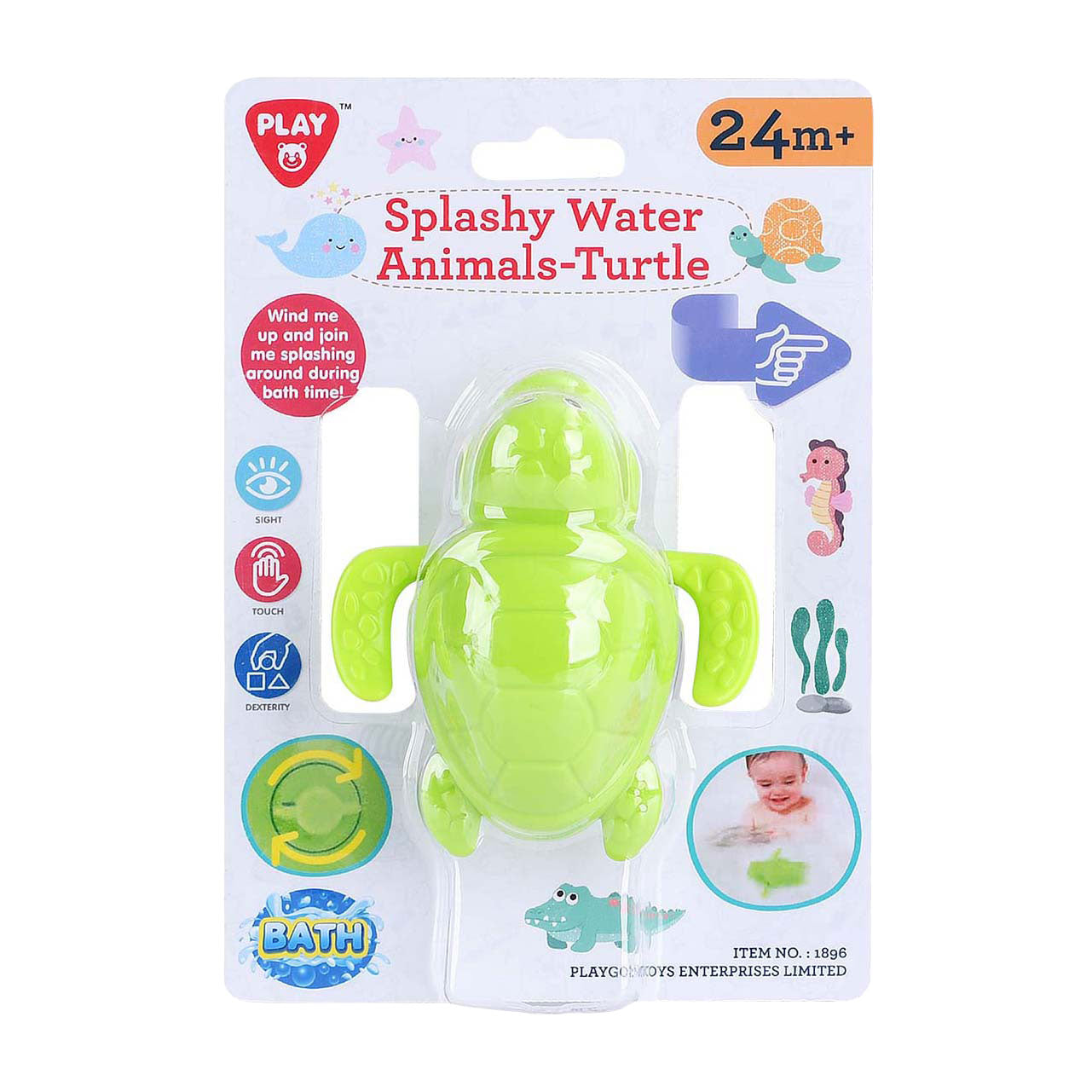 Playgo spetterend waterdier badspeeltje schildpad