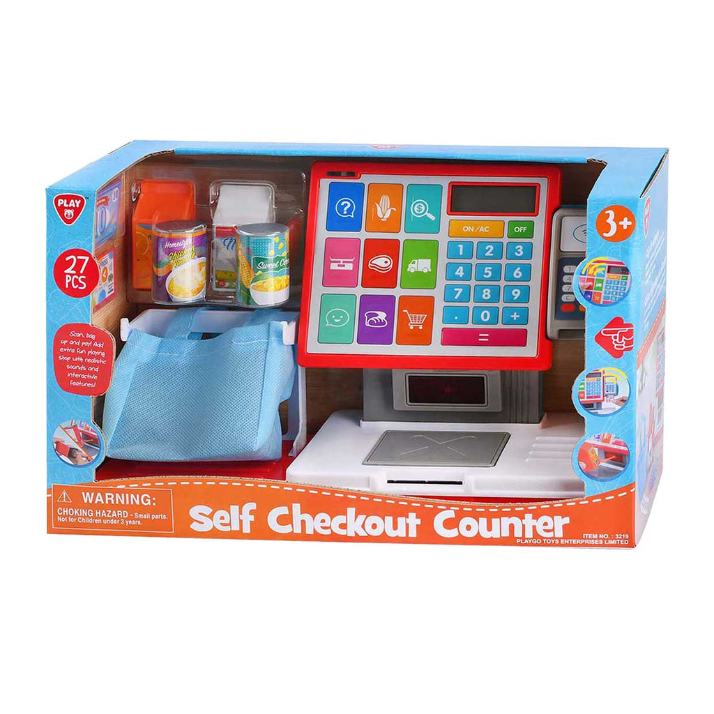 Playgo speelgoedkassa interactief winkeltje met accessoires - 27 delig.