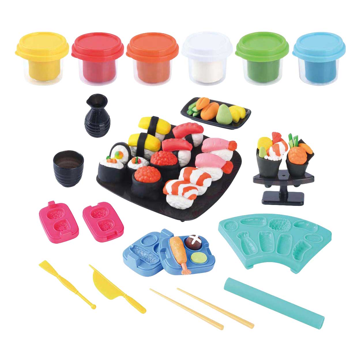 Playgo Sushi-Tonset – 6 Tontöpfe
