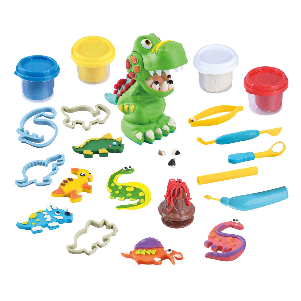 Playgo Dino-Zahnarzt-Tonset – 4 Tontöpfe