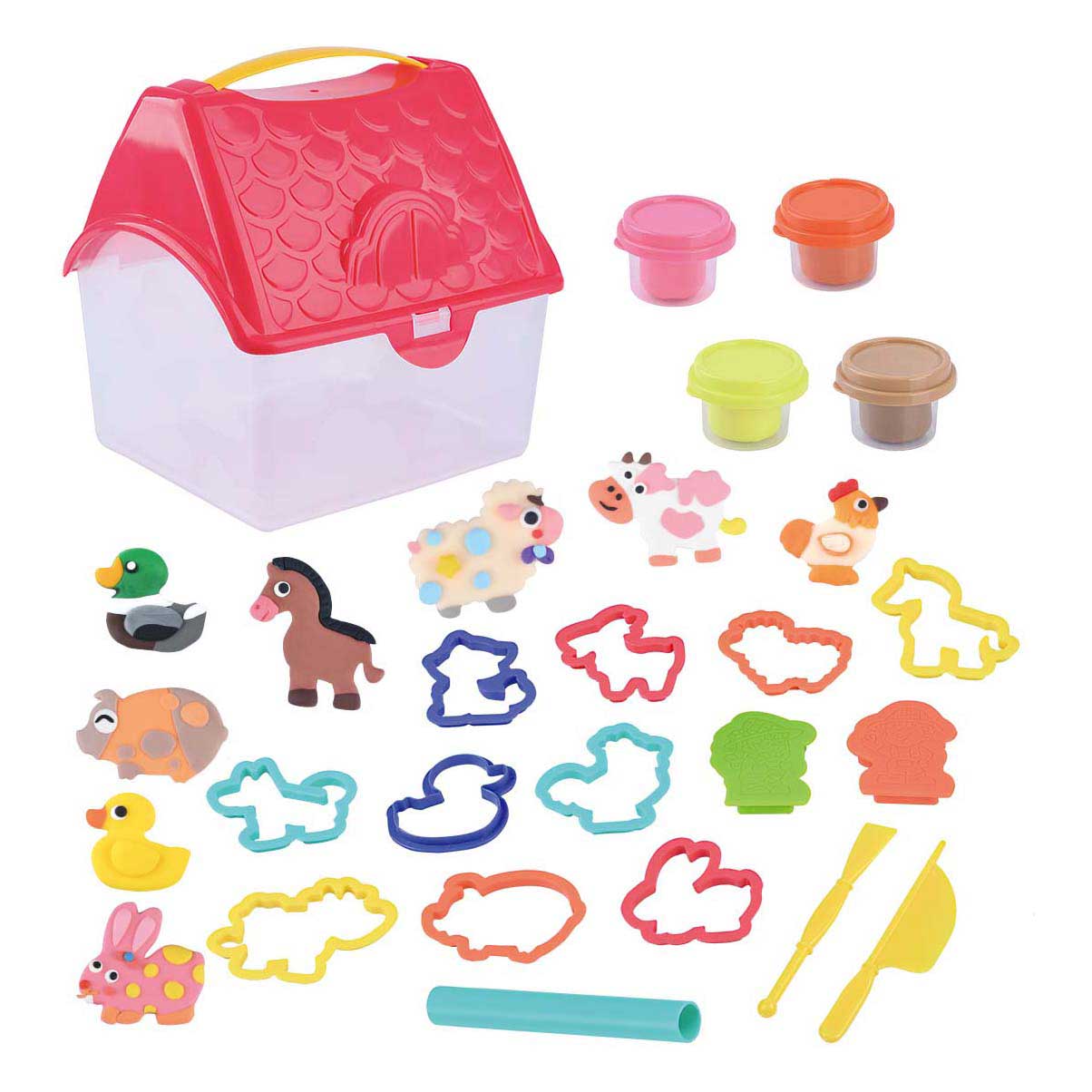 Playgo kleines Bauernhof-Ton-Set – 4 Tontöpfe