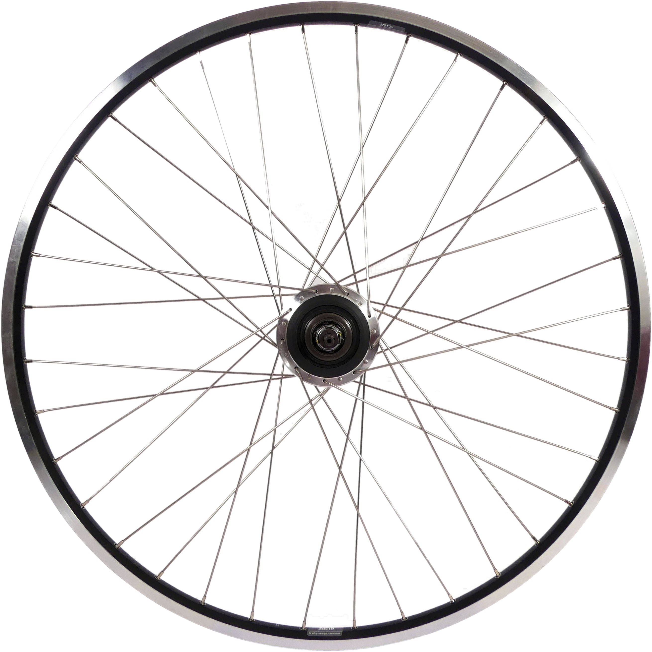 Hinterrad 28 622 x 19C mit Shimano Nexus 7 Nabe für Rollenbremse - schwarze Felge mit Edelstahlspeichen