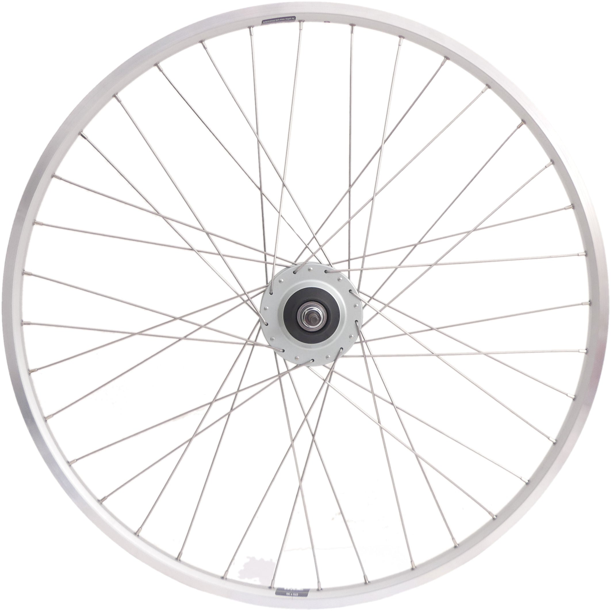 Hinterrad 28 Nexus 8 Rollenbremsnabe mit silberner Felge und Edelstahlspeichen