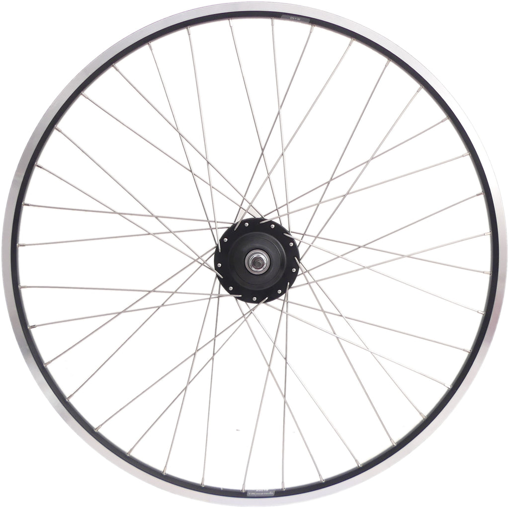 Achterwiel 28 nexus 8 rollerbrake naaf met met zwarte velg en rvs spaken