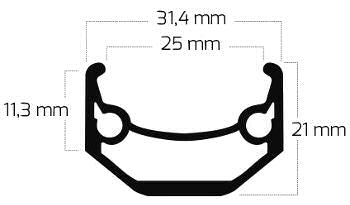 Ryde Andra 40 27,5 650B 584 x 25C Aluminium - 36-Loch-Scheibenbremse 14G - schwarz