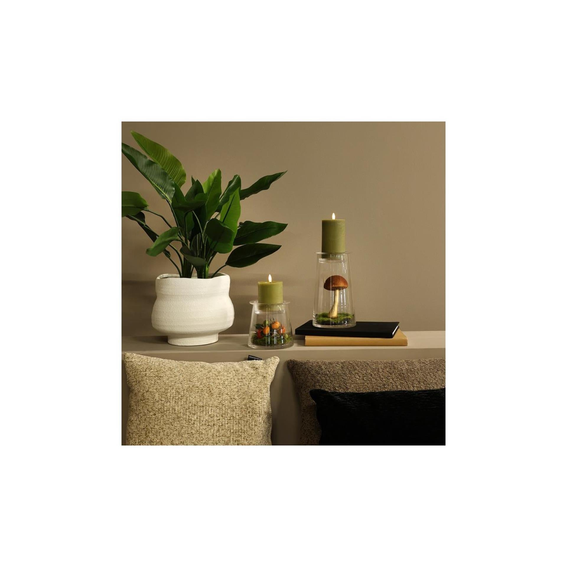 Countryfield deco glas met komdeksel helder h13,5cm