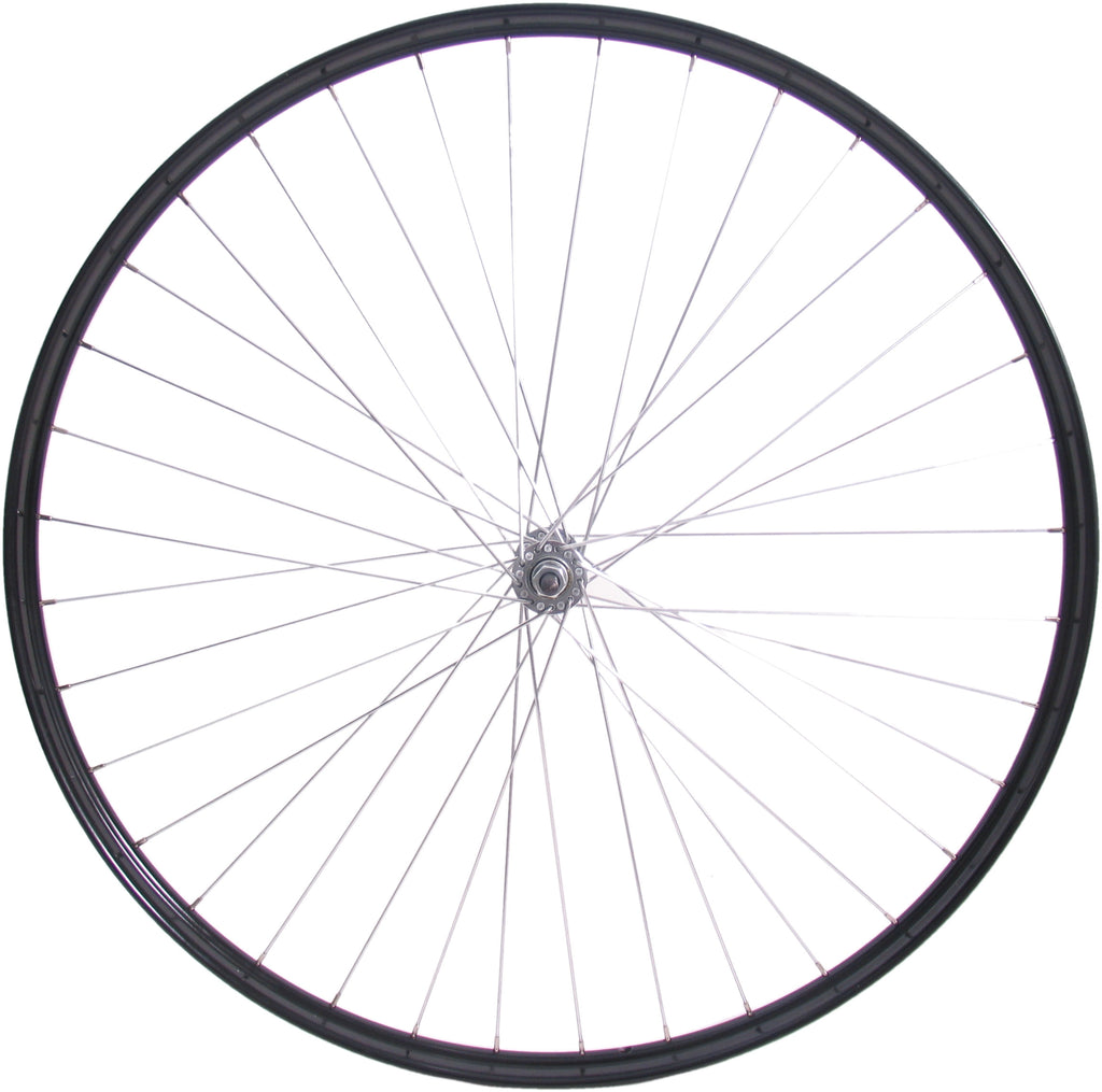 Voorwiel 28 x 1 1 2 - aluminium ryde velg - verchroomde naaf - zwart