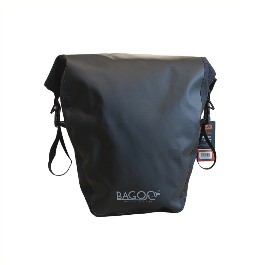 Bagoo enkele fietstas bisonyl zwart. inhoud 22 ltr