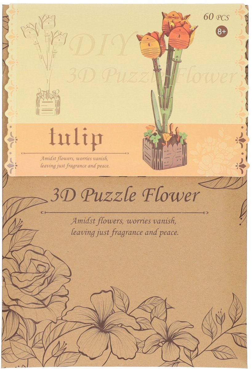 Lobbes Holz-3D-Bausatz Tulpen - 60 Stück.
