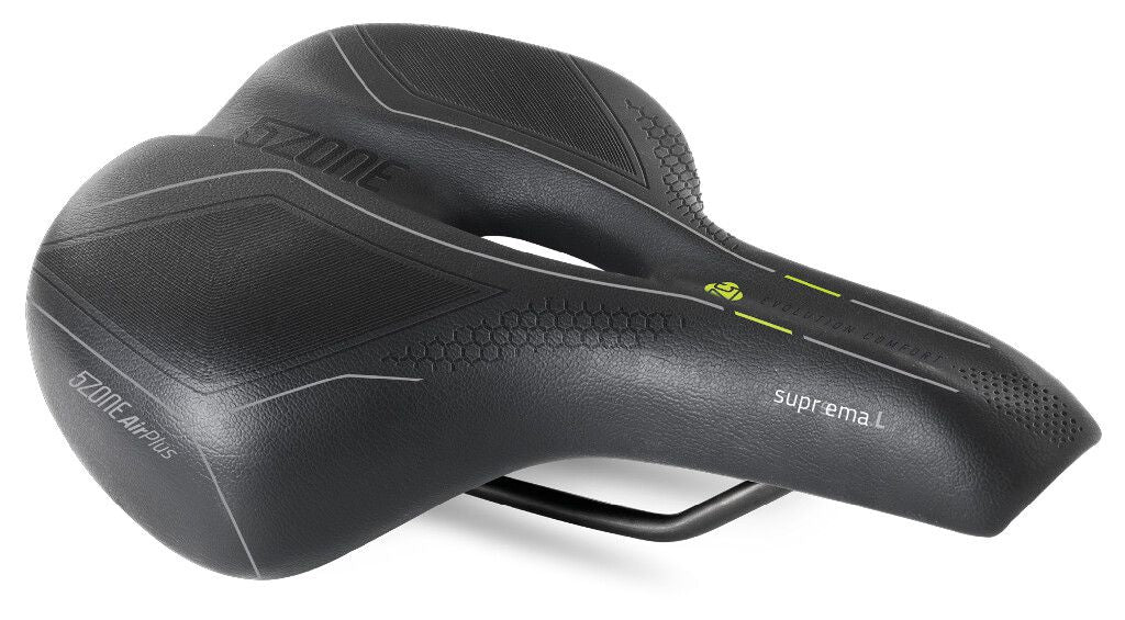 Selle Bassano Suprema 5zone EL Damen-Fahrradsattel mit elastischer Polsterung – Schwarz