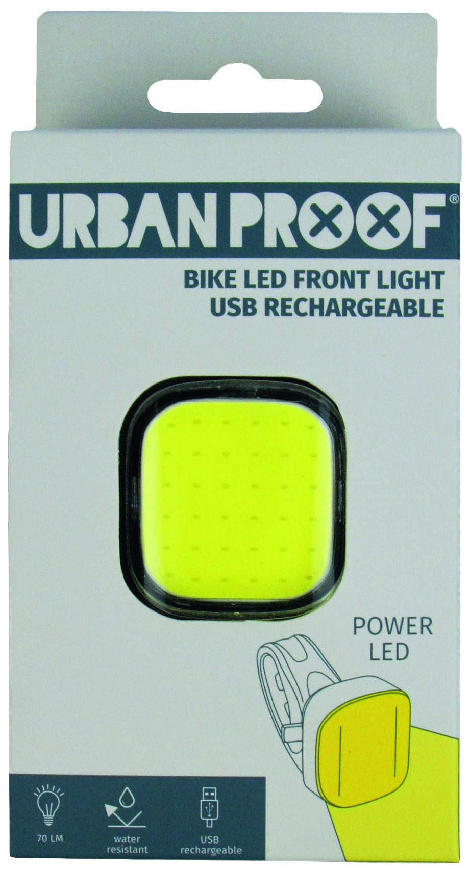Urban Proof Hochleistungs-LED-Stirnlampe (quadratisch) – USB-aufladbar